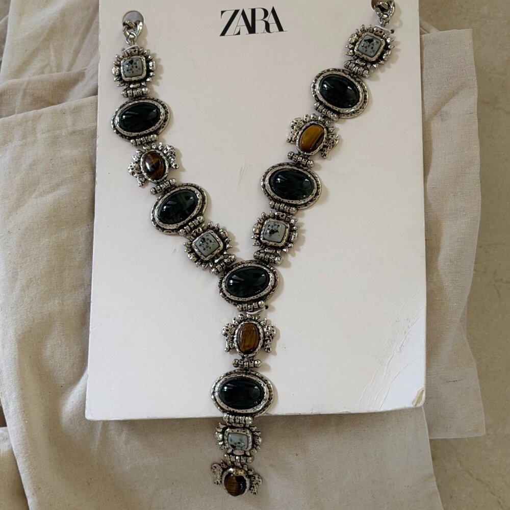Zara Cowboy Resin & Stone Necklace